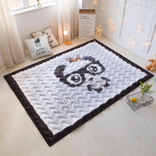 Speelkleed king panda Deluxe EXTRA DIK 195 x 145 cm - LiefBoefje - Groot Speelkleed Baby - Speelmat Kinderen - Babymat XL - Kindervloerkleed - Kraamcadeau - Speelkleed Kinderen - Grote collectie speelkleden