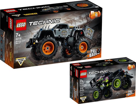 LEGO Technik Kado Bundel 2021 - LEGO Technic 42119 Monster Jam Max-D + LEGO Technic 42118 Monster Jam Grave Digger