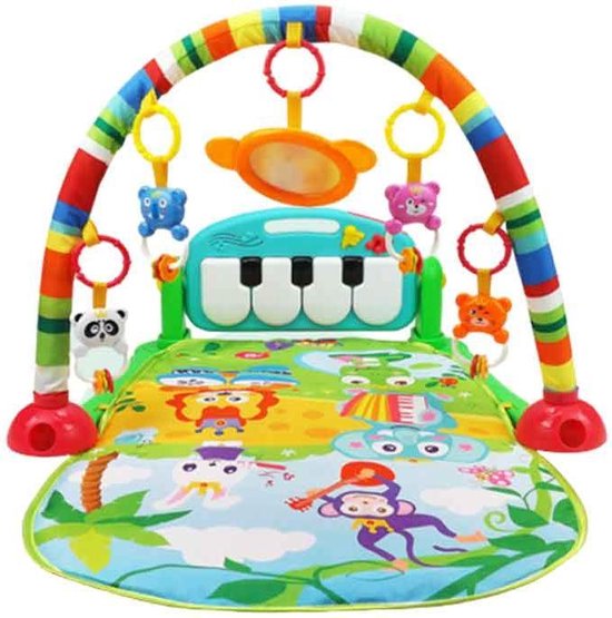 Viresha Products Babygym - Kleurrijke Speelmat Baby - Interactief Speelkleed Baby Met Speelboog - Activity Gym Baby Met Piano, Geluidjes en Lichtjes