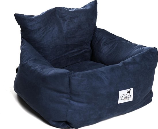 Dogs&Co Luxe honden autostoel ROYAL NAVY - Zeer luxe hondenmand voor in de auto - Comfortabele honden autozitje - Navy kleurig en zeer makkelijk schoon te maken - veilig auto bench voor puppy en/of hond