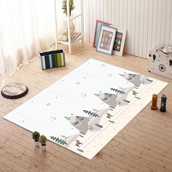 Mamabrum Dubbelzijdig Speelkleed - XXL-schuimmat - 1cm - (bos en bergen) - 180 x 150cm