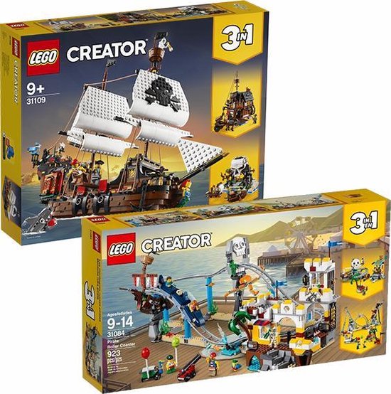 LEGO Creator Piraten Bundel - LEGO Creator 31109 Piratenschip + LEGO Creator Piratenachtbaan 31084