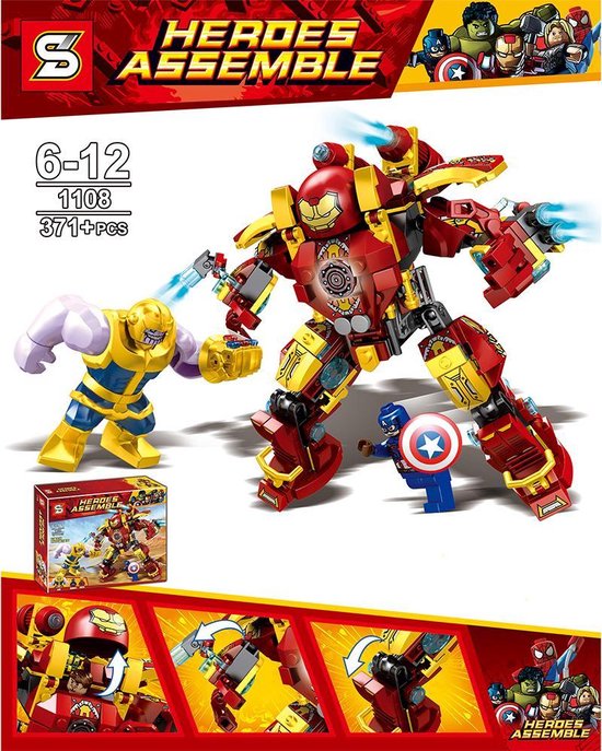 DW4Trading® Transformer new heroes armoury base rood 371 stuks technics Lego compatibel.