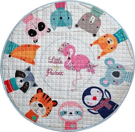 Grote Speelmat baby XL (1.5m x 1.5m) - Schattige dieren met kinder Kleurtjes - Speelkleed baby - Leuk speeltapijt kinderkamer