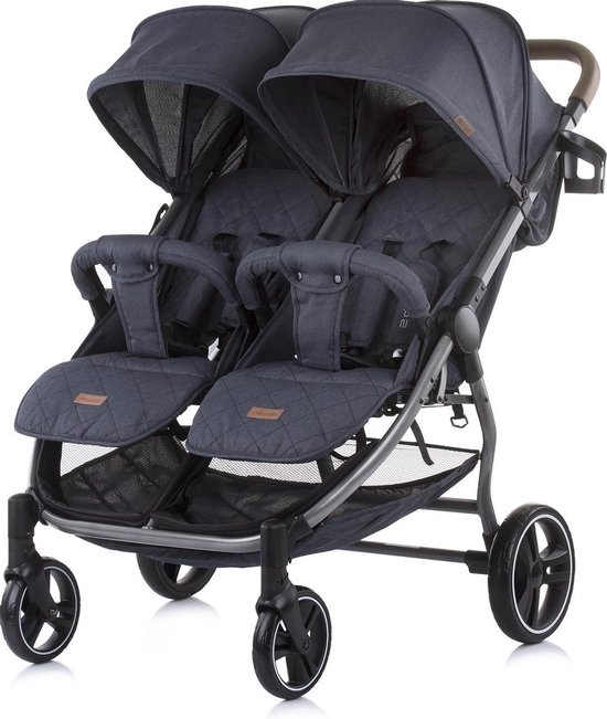 Duo Kinderwagen 0+ new borns Chipolino Classy Antraciet Carbon met luiertas