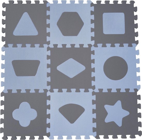 Babydan Speelkleed Speelmat Tegels Foam Geometrisch Blauw