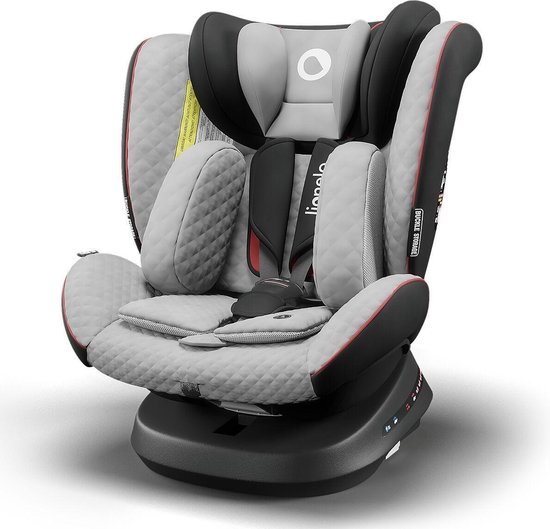 Lionelo autostoel Bastiaan One 360° met isoFix Grey Stone Black (0-36kg) - Groep 0-1-2-3 autostoel voor kinderen van 0 tot 12 jaar