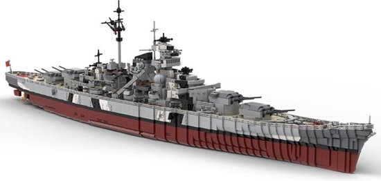 WW2 Duits Bismarck schip - Marine - Boot - Oorlogsschip - Gevechtsschip - Slagschip - Destroyer - Creator - Technisch Bouwpakket - 7164 bouwstenen - Vergelijkbaar Lego® -  Toy Brick Lighting -