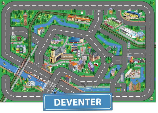 Speelkleed Deventer City-Play - Autokleed - Verkeerskleed - Speelmat Deventer