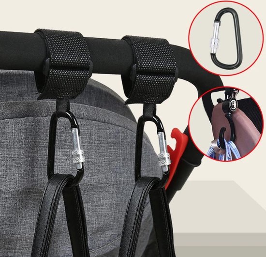 Tashaak Tassenhaak Kinderwagen Accessoire Haak Tas Hanger Metaal - Anti diefstal - Extra stevig - Goedkoop - Gratis verzending