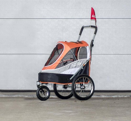 Innopet hondenbuggy Sporty Dog Trailer DeLuxe Oranje (tevens hondenfietskar). - Hond