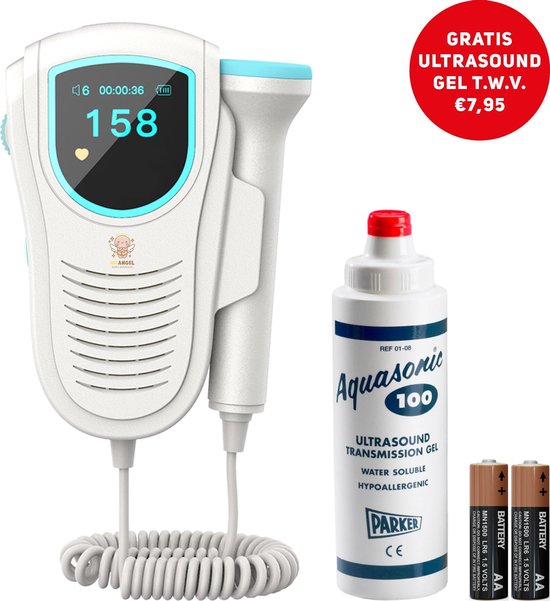 Infangel® – Doppler Baby – Baby Hartje Monitor - Zwangerschap Cadeau – Babyshower Cadeau – Inclusief GRATIS Ultrasound Gel en Batterijen