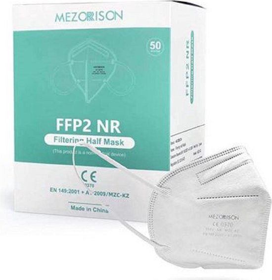 FFP2 Premium Mondkap Mondmasker Mezorrison 50 Stuks - per stuk verpakt - + Gratis kindermaskers TWV 7.95 | Gecertificeerd Kwaliteitsmasker voor divers gebruik O.V. |Personeel | Therapeut | Lab