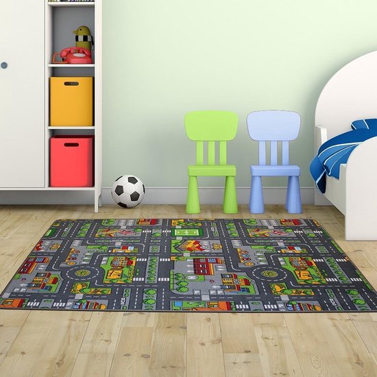 Sens Kids Rugs - speeltapijt Verkeer - kindervloerkleed - kindertapijt - 133 x 175 cm - wasbaar - zacht - duurzame kwaliteit - speelgoed