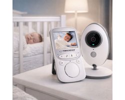 Esperanza ''Juan'' Babyfoon - Babymonitor - Met camera - 8 liedjes - Nacht visie - Temperatuur meter - Wit/grijs