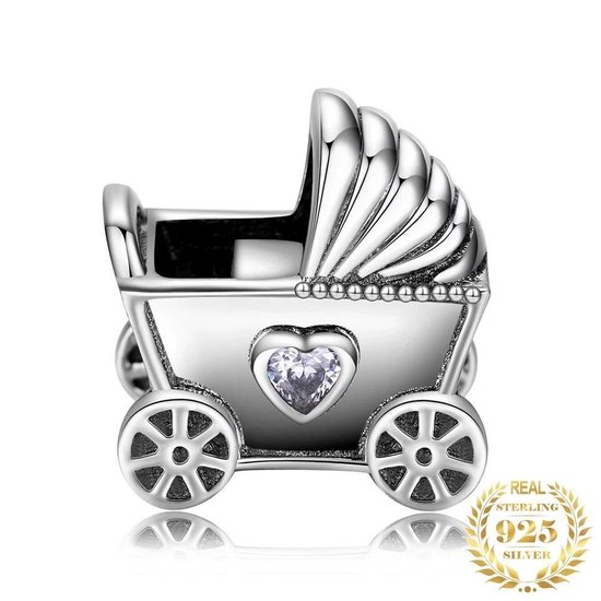 Zilveren Bedel Wandelwagen | Bedel Baby| Kinderwagen Kindje |Sterling zilver 925| Bedels  Beads Cadeau Tip| Pastop je Pandora armband| direct  leverbaar| Bol.com | Romystones