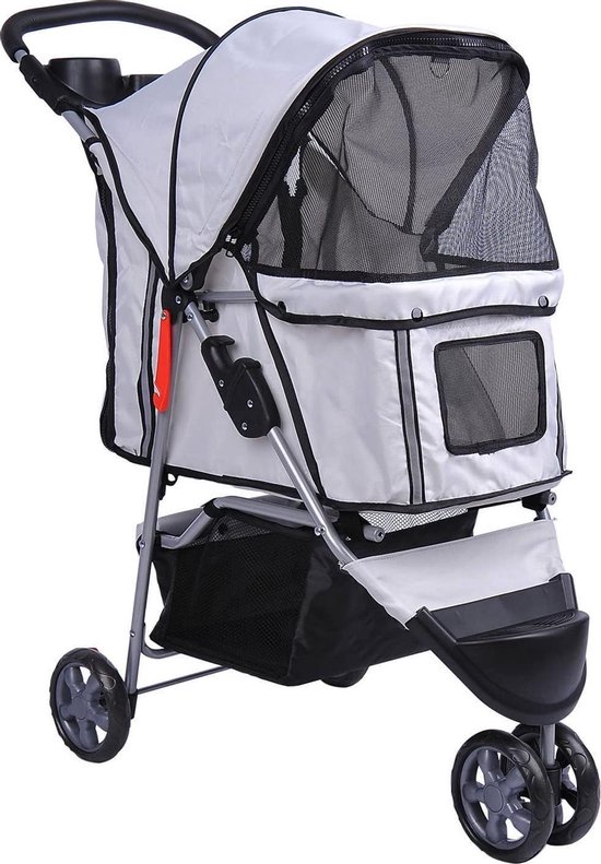 Rexa® Huisdierwagen Buggy voor hond of kat - Buiten plezier met huisdieren - 75 x 45 x 97 cm Trolley hondenwagen hondenbuggy