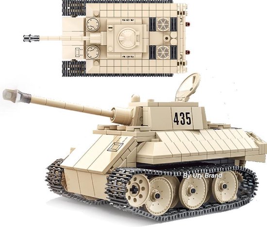 Duitse VK1602 Leopard Tank - 446 onderdelen - Geschikt voor Lego compatible - WW2 - Soldaten - Militair - Tank - Army - Bouwstenen