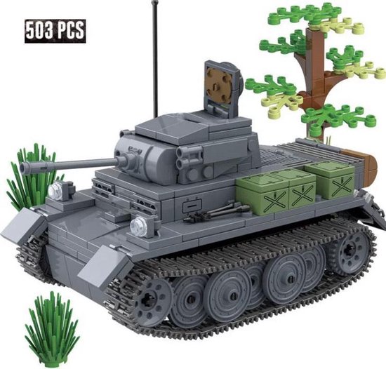 Duitse Panzerkampfwagen II "Luchs" - 503 onderdelen - Geschikt voor Lego compatible - WW2 - Soldaten - Militair - Tank - Army - Bouwstenen - Wapens - Geweren - Brick - Tweede Wereld Oorlog - Mini-figures - Leger - Duits - Navy Seals - Commando