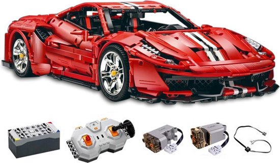 CADA  MASTER Series Red Super Car - 3187 onderdelen - Lego Technic Compatibel - Bouwdoos - RC