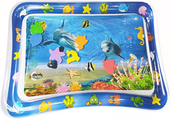 Tummy Time Opblaasbare waterspeelmat – Origineel – Baby speelkleed – Aquamat – Water mat – Speelgoed mat – Baby trainer - Baby gym - Kraamcadeau – cadeaubabyshower - Kinderen - Water Speelmat - Watermat baby - Babygym