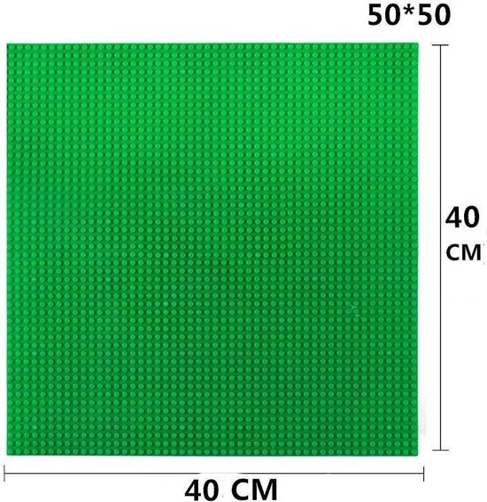 Extra Groot Bouwplaat geschikt voor LEGO - Grote Bouwplaat Lego - Groen - Bouwplaat geschikt voor LEGO City - Grond Plaat - 50 x 50 noppen - 40 cm x 40cm - LEGO blokken - LEGO City blokken