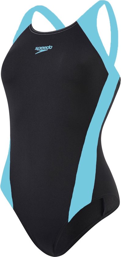 Speedo Endurance Boom Splice Muscleback  Sportbadpak - Maat 38 Volwassenen - zwart/blauw