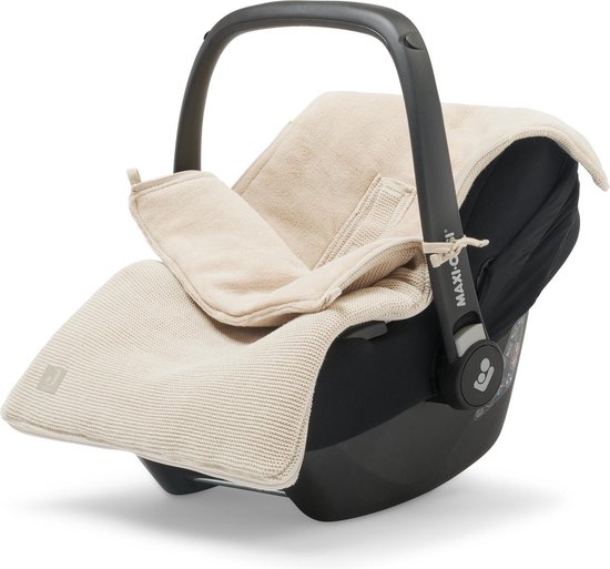 Jollein Voetenzak voor Autostoel & Kinderwagen - Basic Knit - Nougat