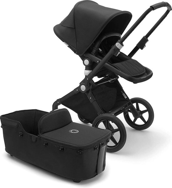 Bugaboo Lynx, All-terrain 2-in-1 Kinderwagen: Lichtgewicht Buggy & Comfort Reiswieg, in Één Stuk Inklapbaar, Zwart Onderstel & Zwarte Zonnekap