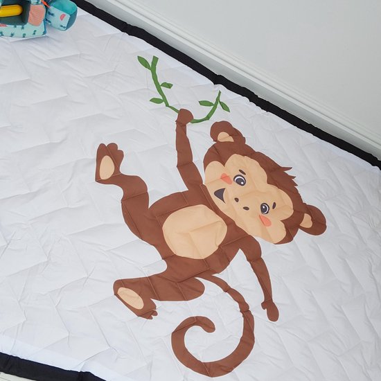 Speelkleed slingerend aapje 195 x 145 Deluxe EXTRA DIK - Liefboefje - Groot Speelkleed Baby - Speelmat Kinderen - Babymat XL - Kindervloerkleed - Kraamcadeau - Speelkleed Kinderen - 50+ design speelkleden