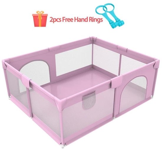 Speelbox Baby Roze 180*150*66cm - Kinderbox - Playpen - Grondbox - Kruipbox - Kinderen - Peuter - Kleuter - Camping - Vakantie