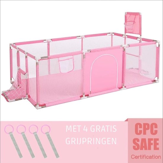 Speelbox Baby Roze Rechthoek 235*128*66cm - Kinderbox - Playpen - Grondbox - Kruipbox - Kinderen - Peuter - Kleuter - Camping - Kamperen