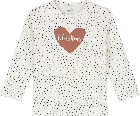 Prénatal baby shirt - babykleding voor meisjes - maat 68 - Ivoor Wit