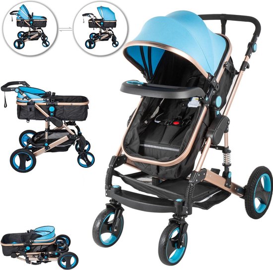 Dakta® Kinderwagen | Wandelwagen | Opvouwbaar | Auto Zitje | Buggy | Maxi Cosi | 0 tot 36 Maanden | Grijs