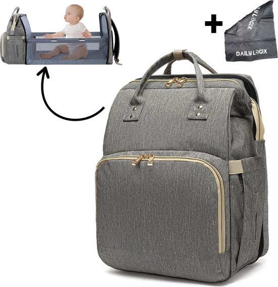 Luiertas - Verzorgingstas - Met Verschoonmatje - Baby Rug Tas Met Isoleervak - Mommy Bag - Inclusief Buggy en Kinderwagen Haken - Extra Opbergruimte - Unisex/Jongens/Meisjes - Daily Logix®