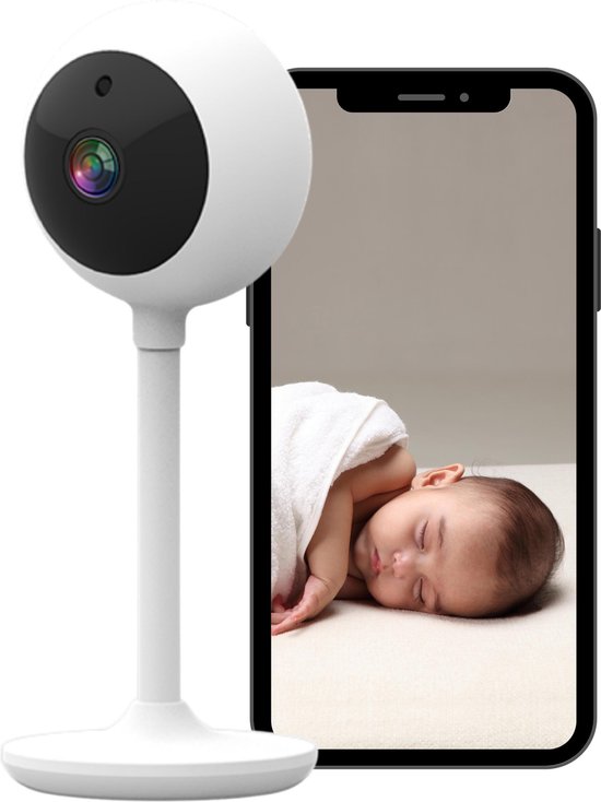 OMNIWARE Babyfoon met Camera - Babyfoon met App Control - 1080p Full HD - Nachtmodus - Voice Control - 145 x 58Ø mm - Wit