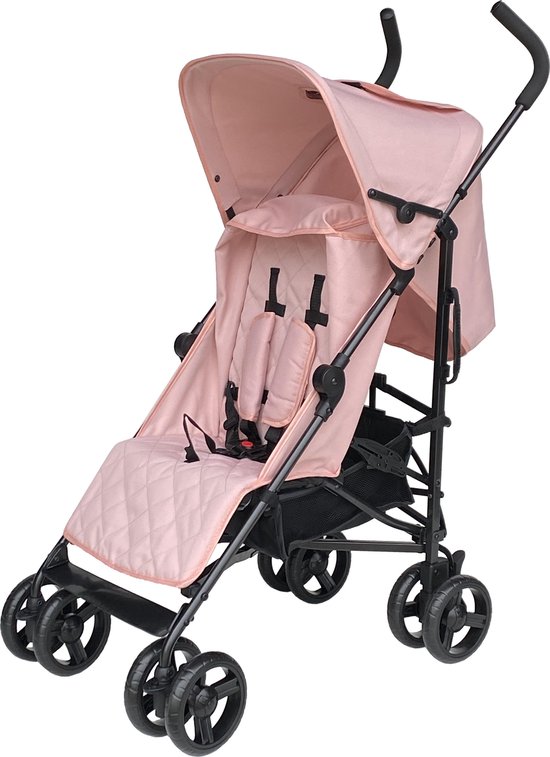 Cabino Buggy - Plooibuggy - Lichtgewicht - 5 standen - Comfortabele Rugleuning – Soft Pink