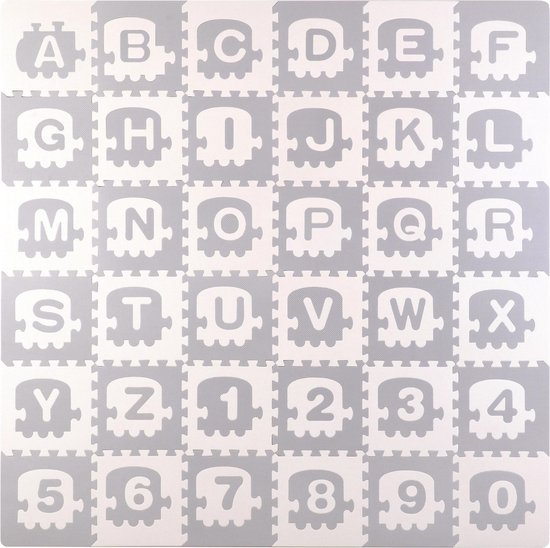 Puzzelmat Letters en Cijfers - 36 stuks  - Speelkleed Baby -Baby Foam Speelmat