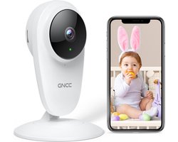 GNCC GC1Pro Wifi Babyfoon met camera - 3MP Indoor WiFi-camera - Met App - Bidirectionele Audio - Nachtzicht - Wit