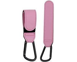 Kinderwagen tassenhaakjes - Buggy haakjes - Babywagen - Haakjes voor tassen - Set van 2 - Roze