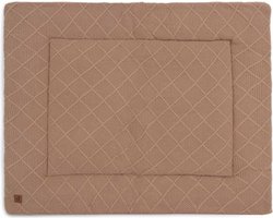 Jollein - Boxkleed 75x95cm - Speelkleed Baby - Check Knit Biscuit
