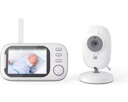 Chevremont Babyfoon met Camera & Monitor - 360° Rotatie, Nightvision, 2-Way Talk, Temperatuurmeter & 8 Slaapliedjes - Veiligheid en Comfort voor Jouw Baby!