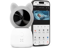 XENON Smart Smart Babyfoon-Full HD Wi-Fi, Huildetectie & Slaapliedjes - Scherpe nachtvisie - Bewegingsdetectie - Huildetectie