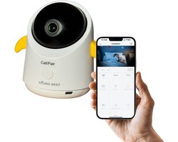 Babyfoon met camera – Young Nest – 360° zicht – Nachtvisie – Tweerichtingscommunicatie – Bewegings- & temperatuurwaarschuwing