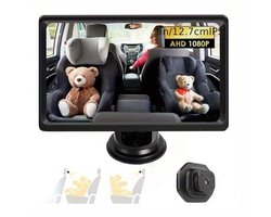 Auto Babyfoon met Camera – 1080P HD Baby Monitor Auto – 5 Inch Scherm – Nachtzicht – 150° Groothoek – Veilig Alternatief Babyspiegel – Plug & Play