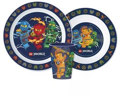 LEGO NINJAGO Elemental Kinderserviesset 3-delig – Bord, Kom en Beker