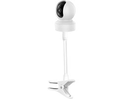 Babyfoon houder - Monitor standaard - Baby in zicht - Klembevestiging zonder gereedschap - 23 cm zwanenhals - Wit