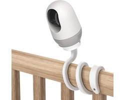 SnelShoppen - Flexibele Babymonitorhouder voor Babyfoon met Camera, Geen Boren Nodig, Wit, Ideaal voor Wiegbed en Binnencamera