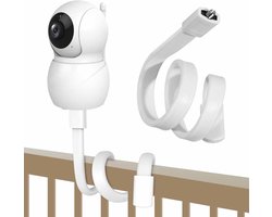 SnelShoppen - Babyfoonhouder, Flexibele Babycamerahouder voor Kinderbed, Ledikant, Reling - 1/4 Schroefaansluiting, Wit - Perfect voor Babymonitoring