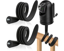 SnelShoppen - 2 Stuks Universele Bevestiger voor Camera's en Babyfoons, Flexibele Rotatiehouder Geschikt voor Blink Mini/Mini 2, Zwart